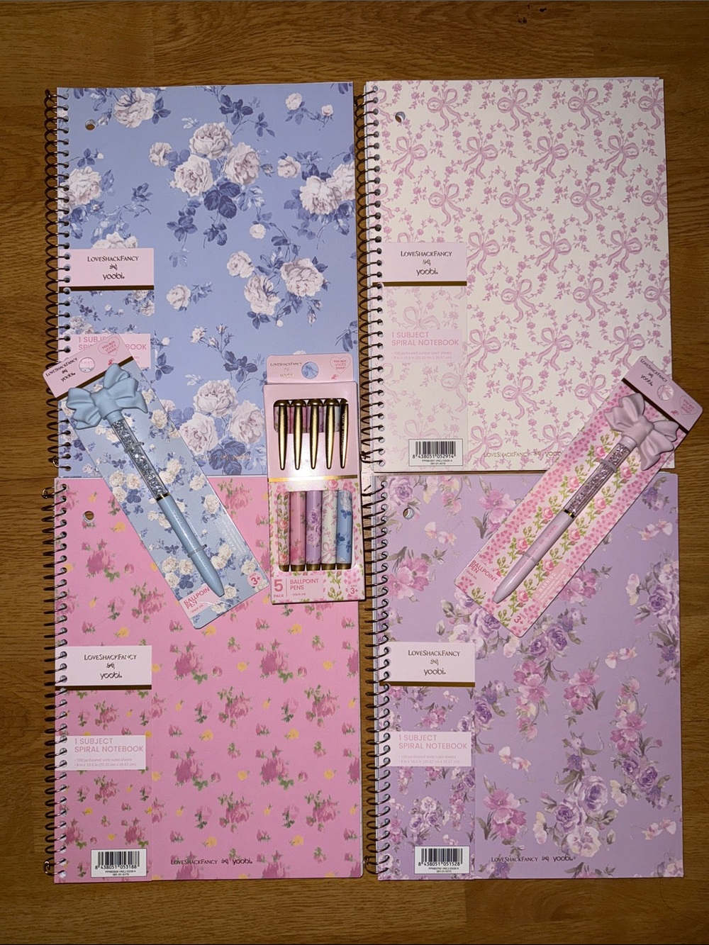 NWT LoveShackFancy x Yoobi x Target - Bundle Set (4 Notebooks, 7 pens)
